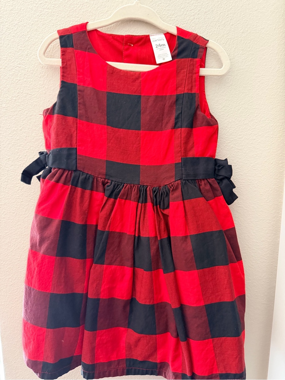 Carter's Red and Black Buffalo Plaid Holiday Dress